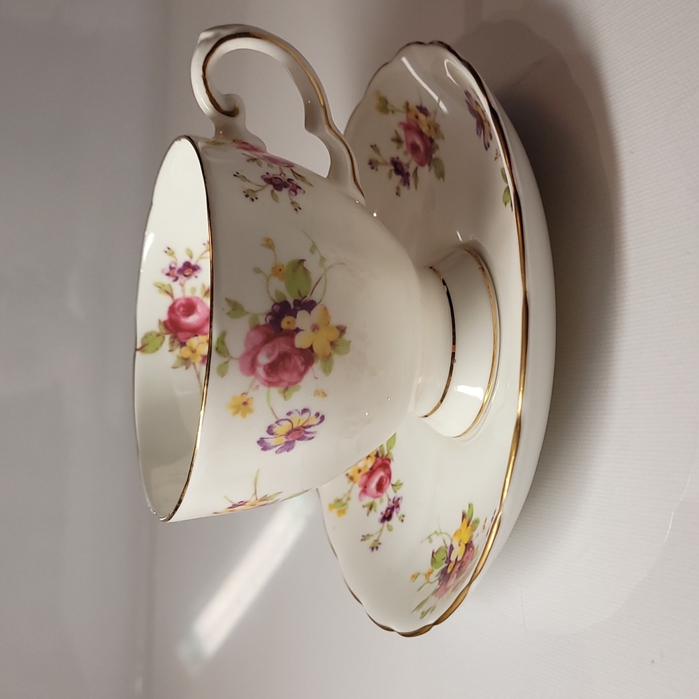 Royal Tuscan tea cup and saucer made in England fine English bone China